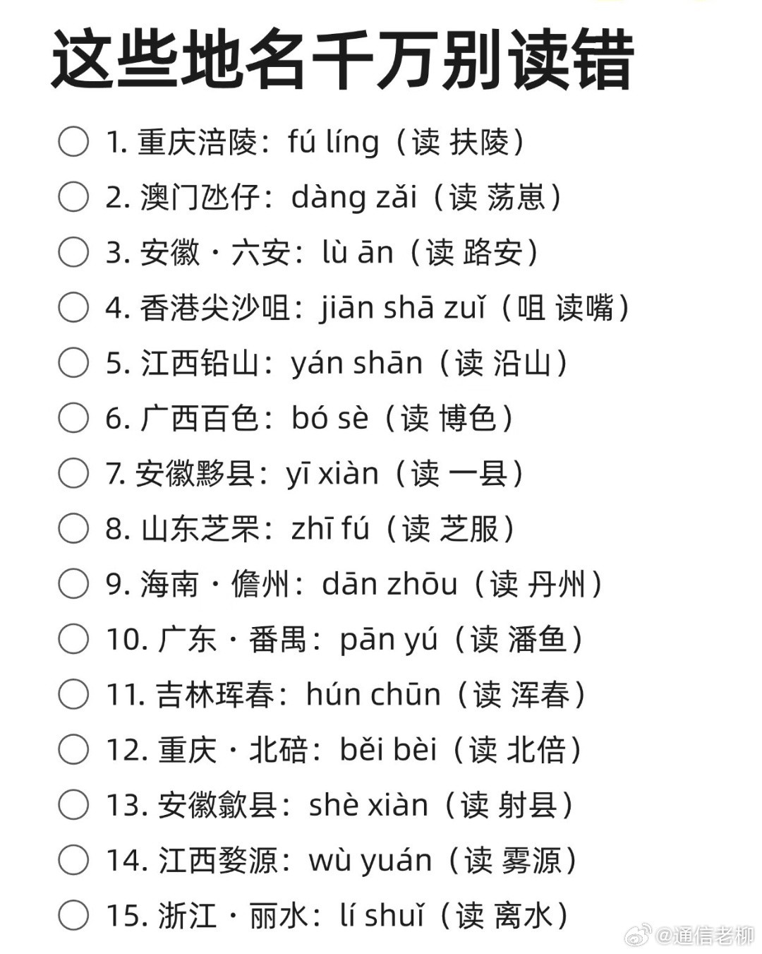这些全国的地名，很容易一读就错！赶快学习一下，避免闹笑话