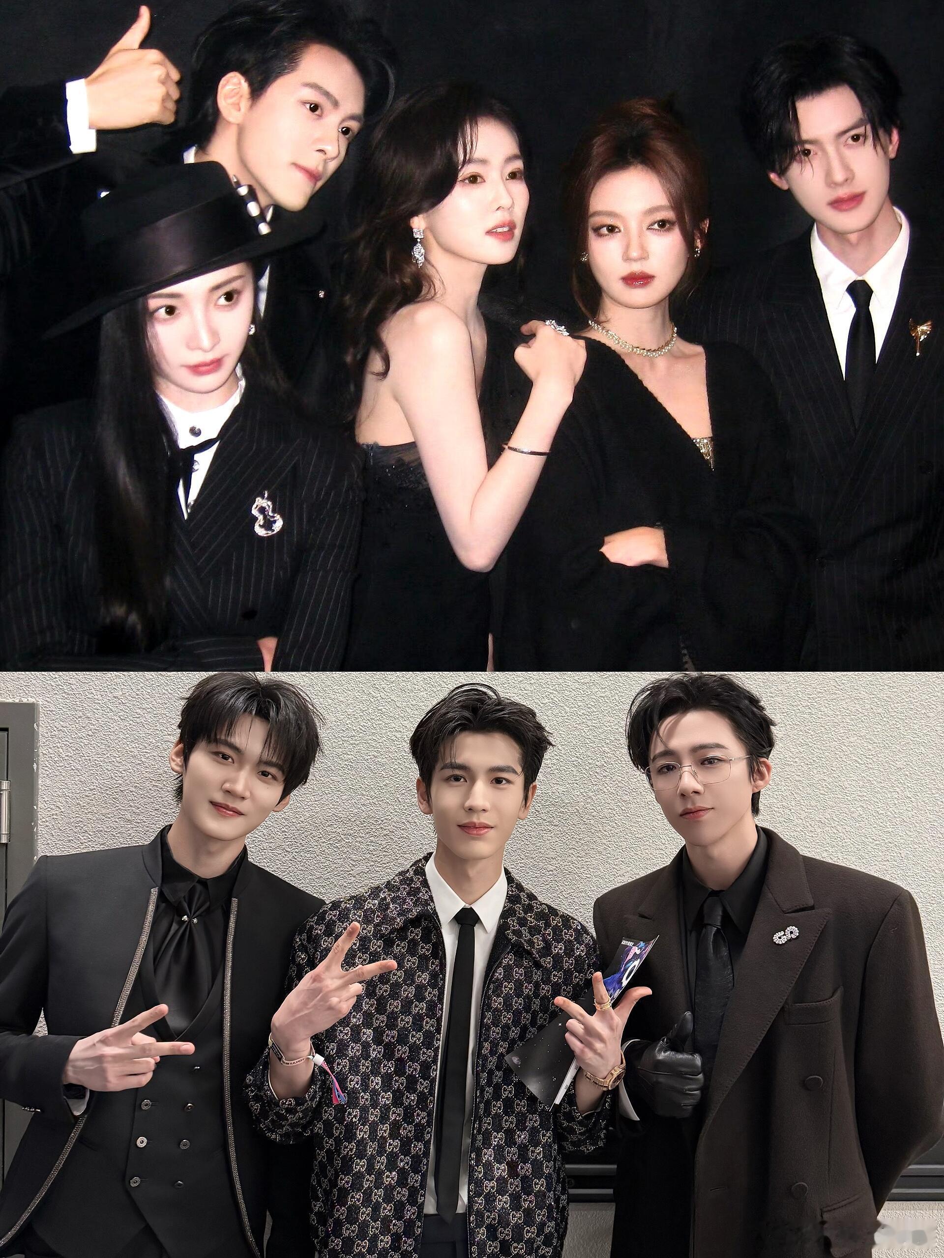 尖叫之夜明星后台合照大放送！！好多剧组帅哥美女后台合照啊，董璇女儿小酒窝更是在