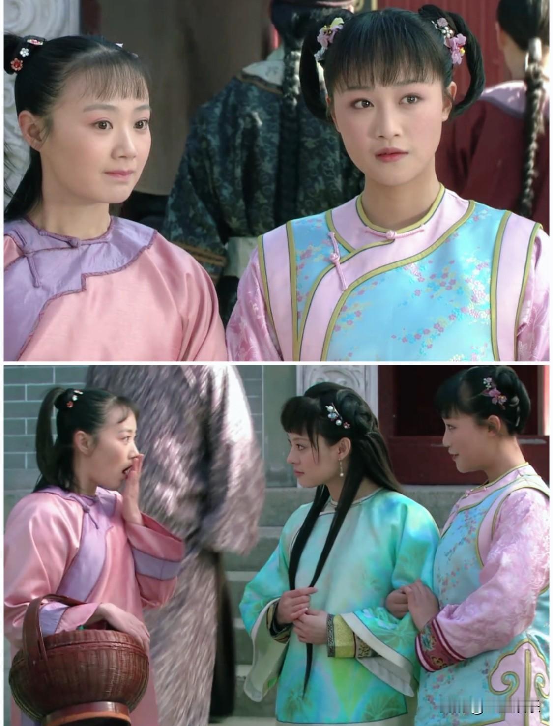 这里真的好明显从衣服款式布料，头饰质量数量相比，流朱比浣碧的都要差好多。出门拿
