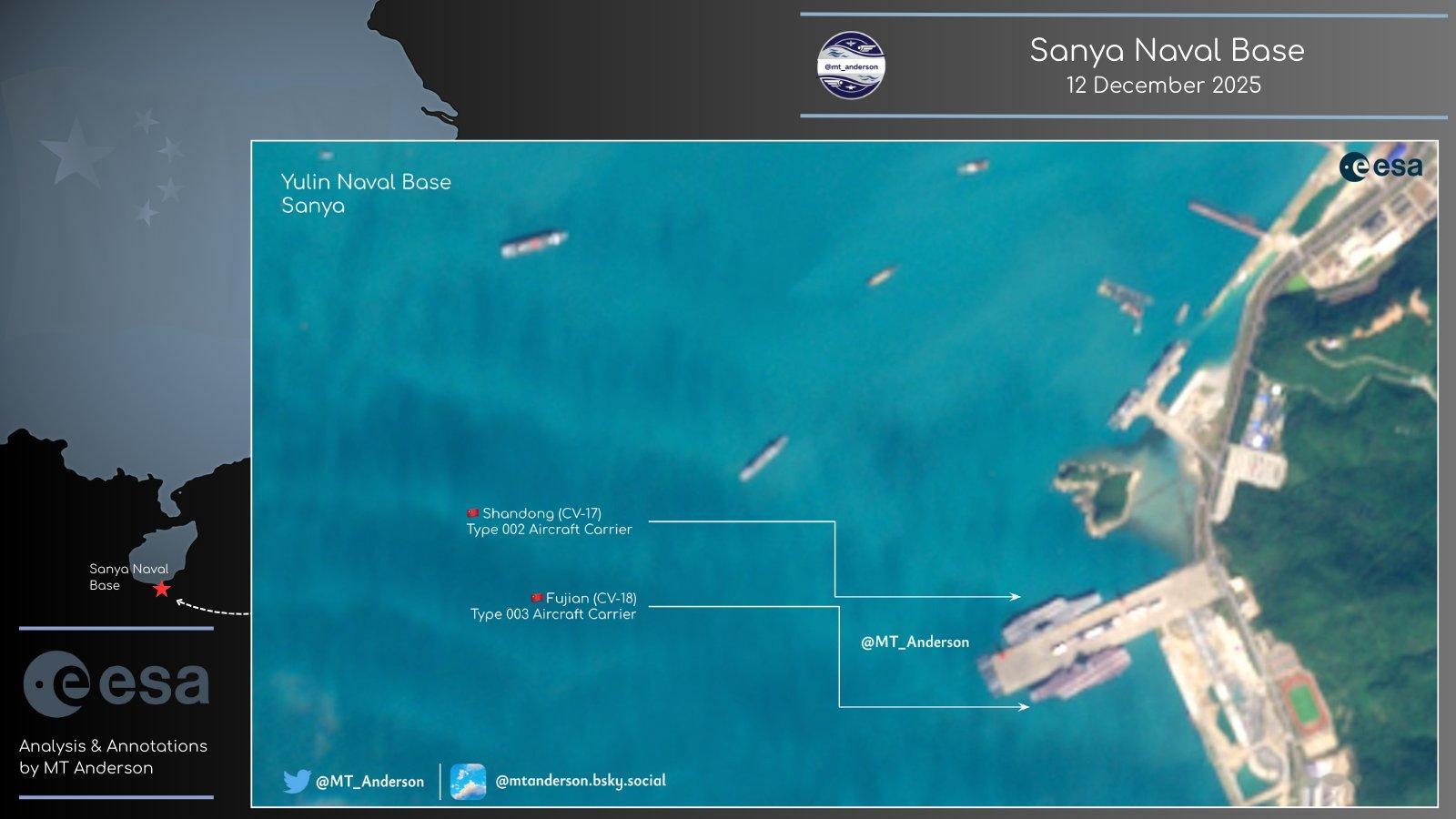 🔻山东舰今日返回港口，又和福建号排排坐了。🔻辽宁舰也返回了东海，看来此前一起