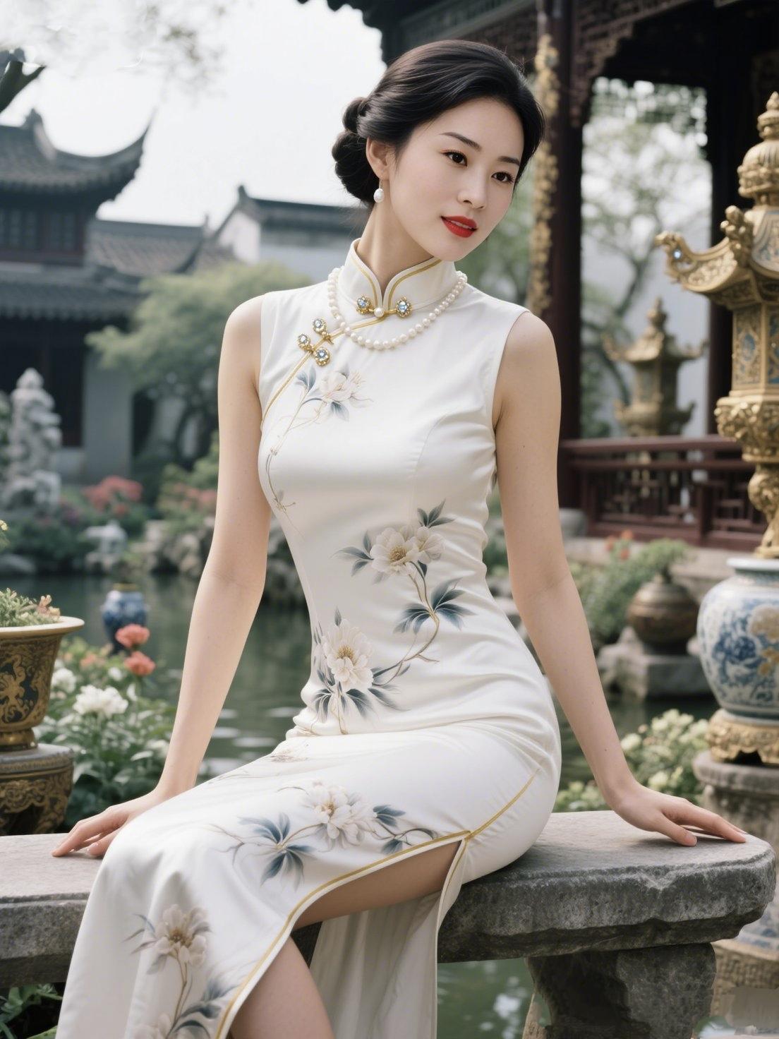 《旗袍不语，最是动人》不必言说风情一领盘扣便锁住半卷江南烟雨斜襟