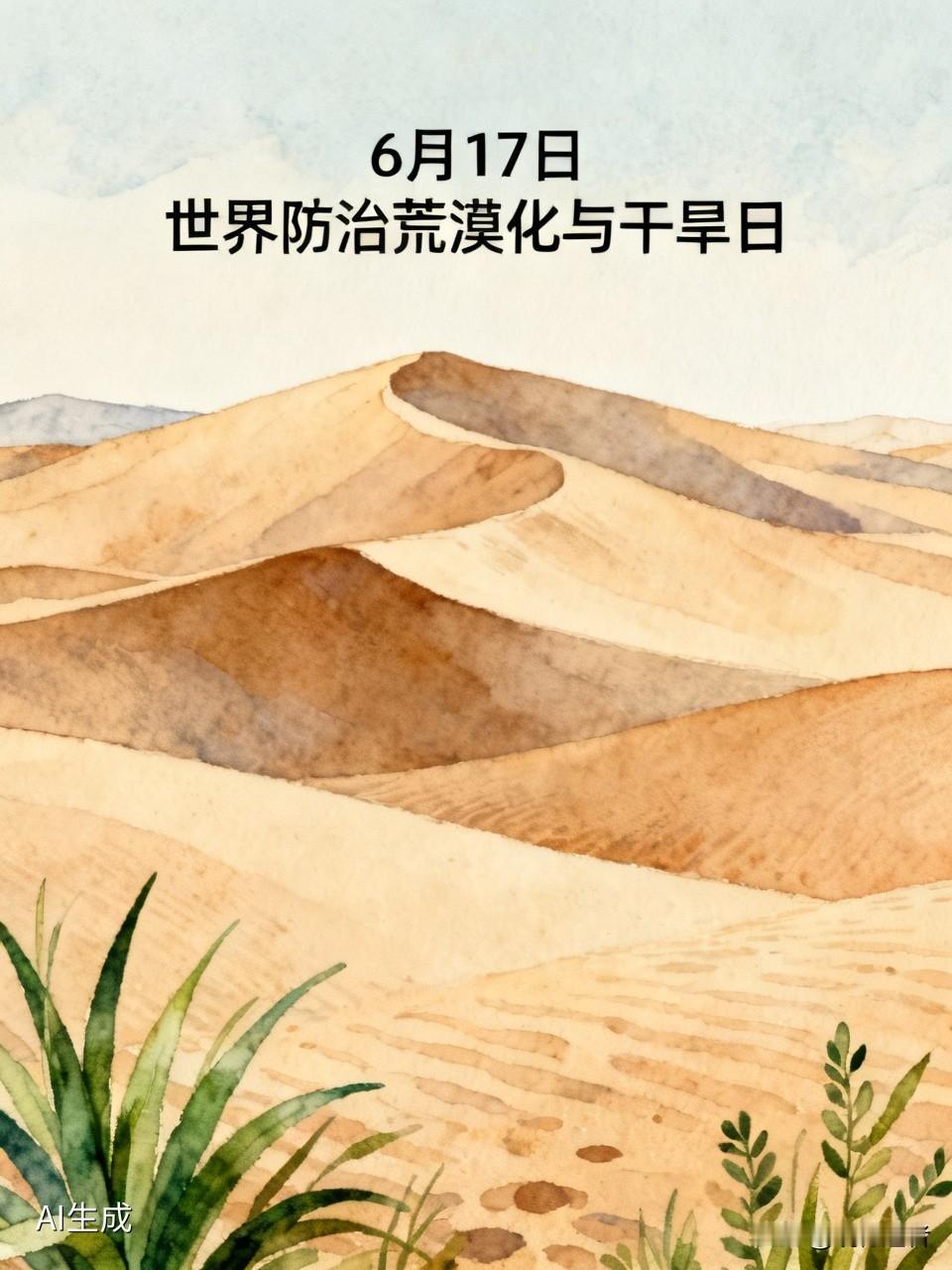 6月17日，我们迎来了第三十二个世界防治荒漠化与干旱日。我国则倡导人人参与治