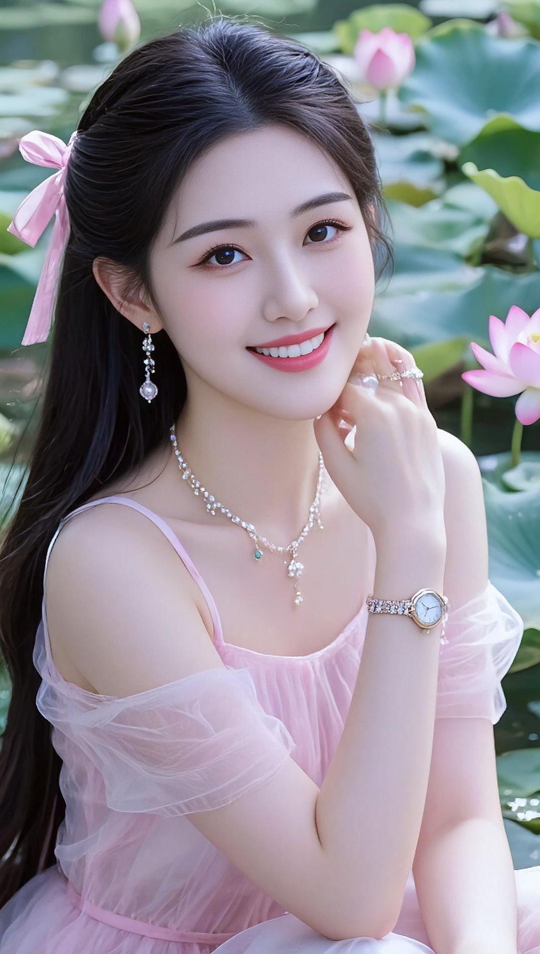 AI荷塘清新写真