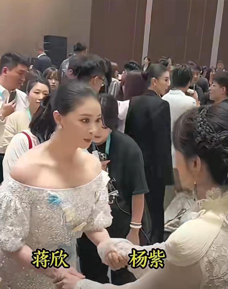 蒋欣和杨紫依旧是最舒服的姐妹同框，一眼心动，美到心坎里2025年6月白玉兰颁