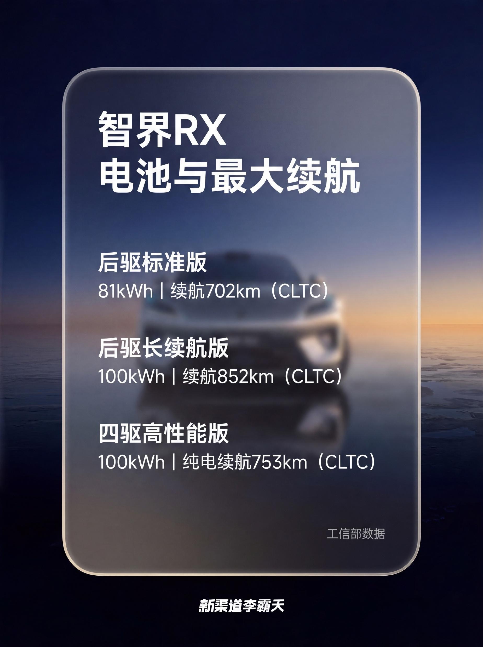 智界RX的电池和续航信息，工信部也更新了~能耗水平跟小米YU7差不多-YU7