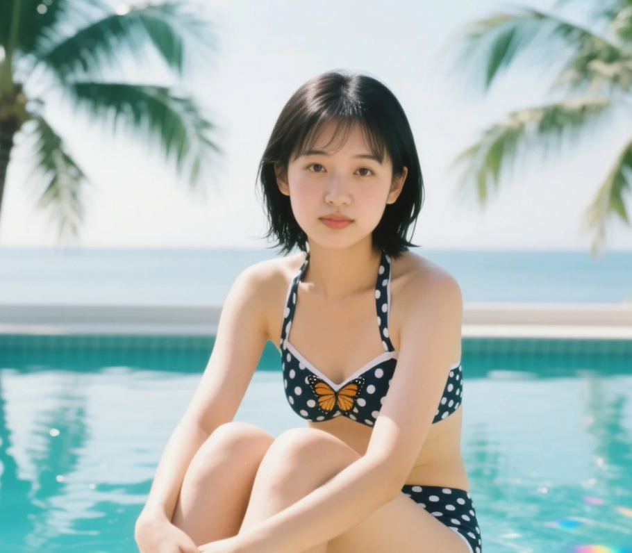 水光潋滟！比基尼勾勒的泳池性感曲线