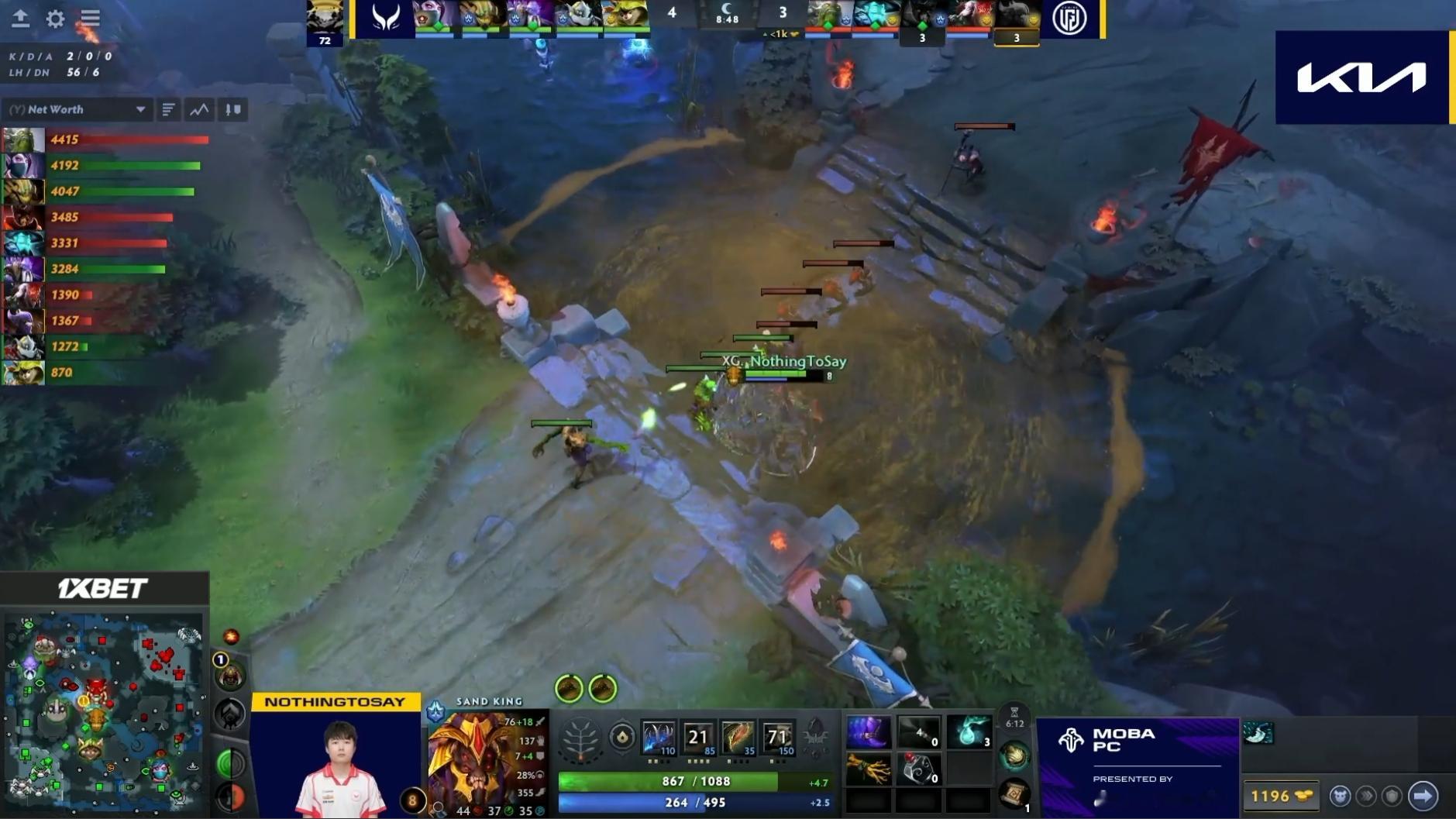 DOTA2线下赛未来运动会阿斯坦纳站D组瑞士轮第一轮XG对阵LGD战队BO3第