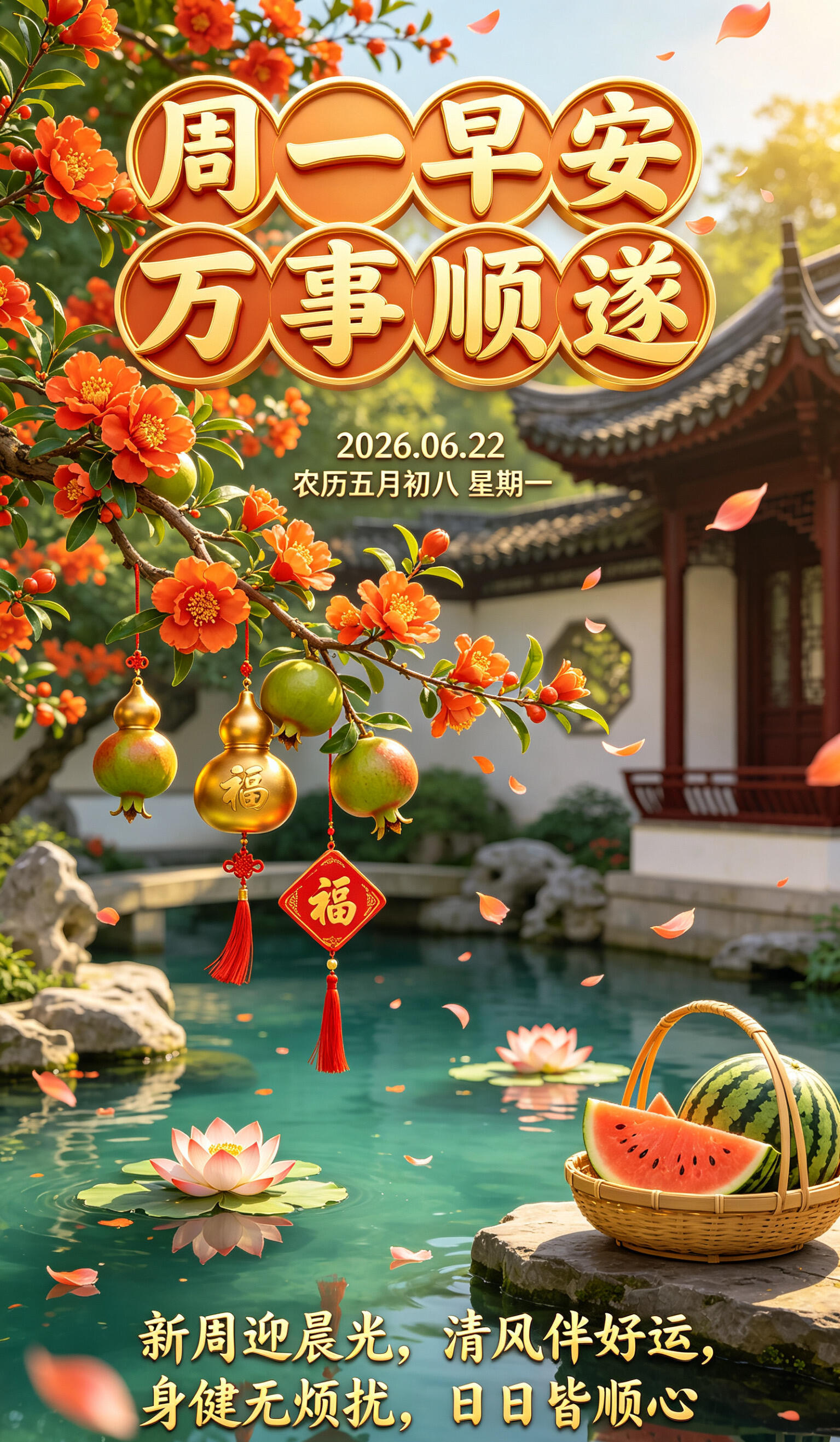 2026.6.22周一早安祝福海报壁纸拿图吱一声噢～