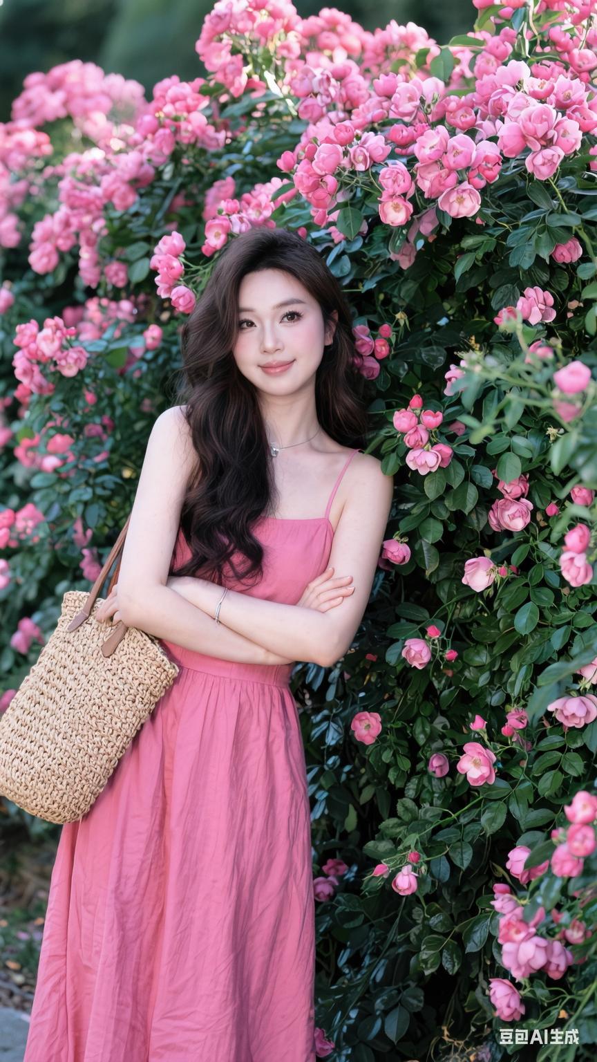 在浪漫的粉色花海中，遇见最美的自己