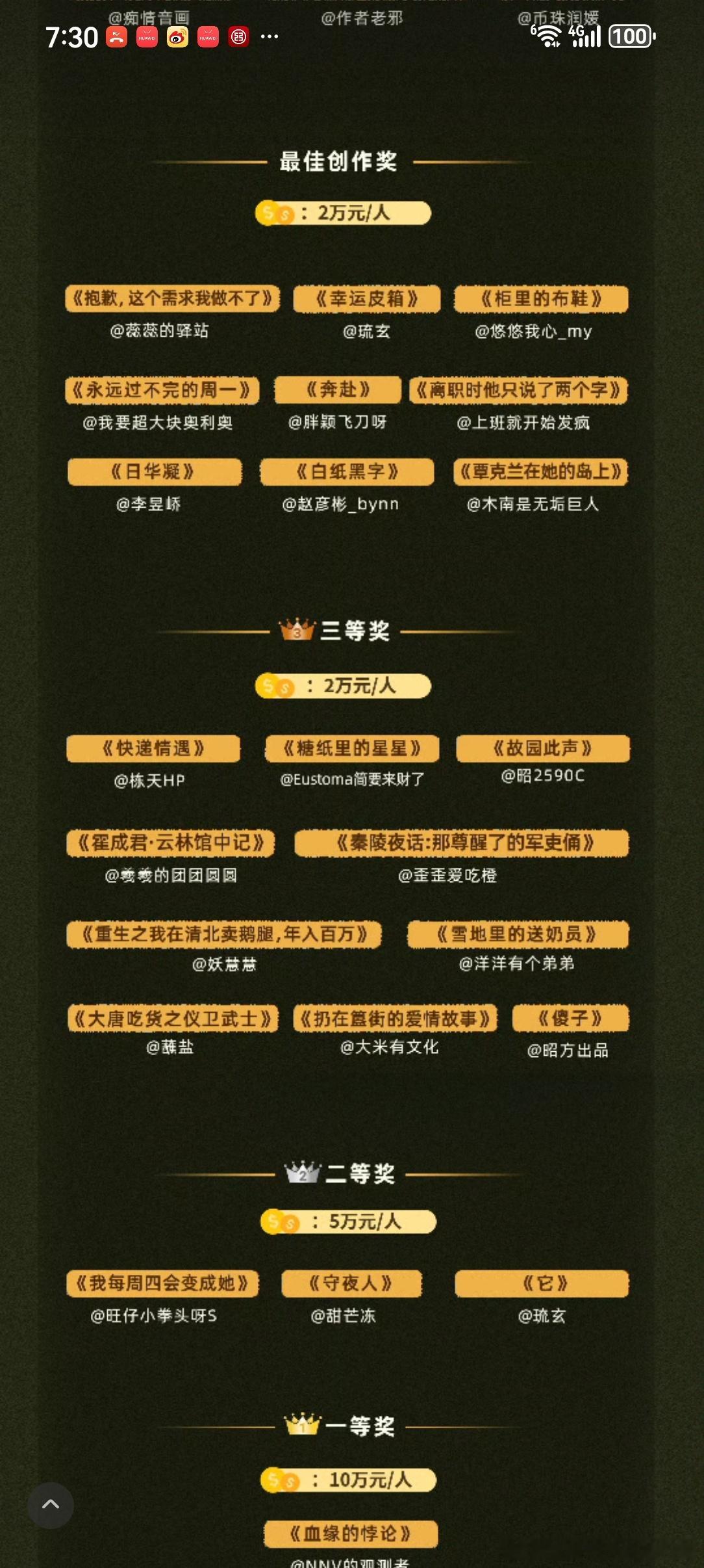 微小说获奖作品有点东西恭喜恭喜呀