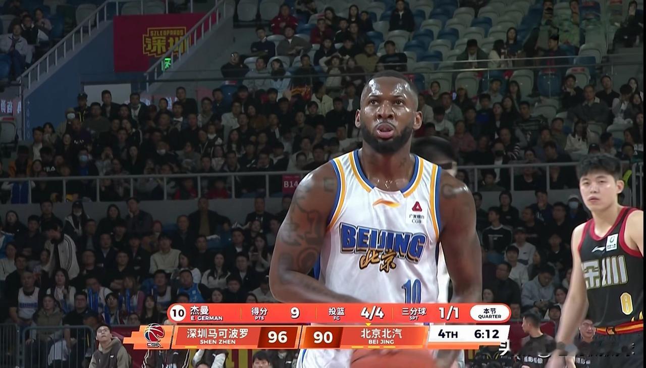 北京北汽超级外援杰曼真是虽败犹荣！虽然今天北京北汽在客场以110：118不敌深圳