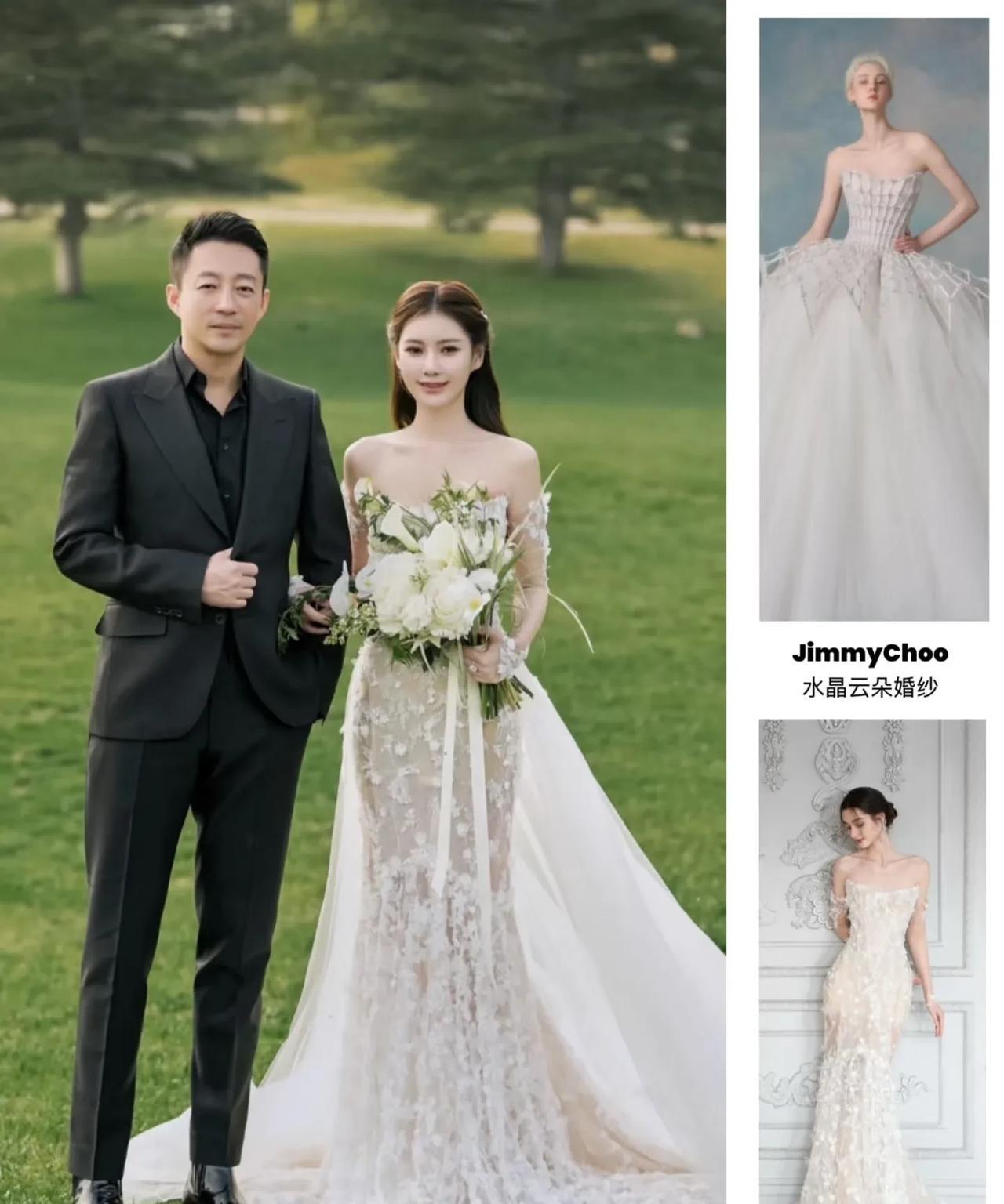 马筱梅穿着婚纱一现身，立马就有专业人士透露马筱梅的婚纱是国外高奢订制，价格昂贵。