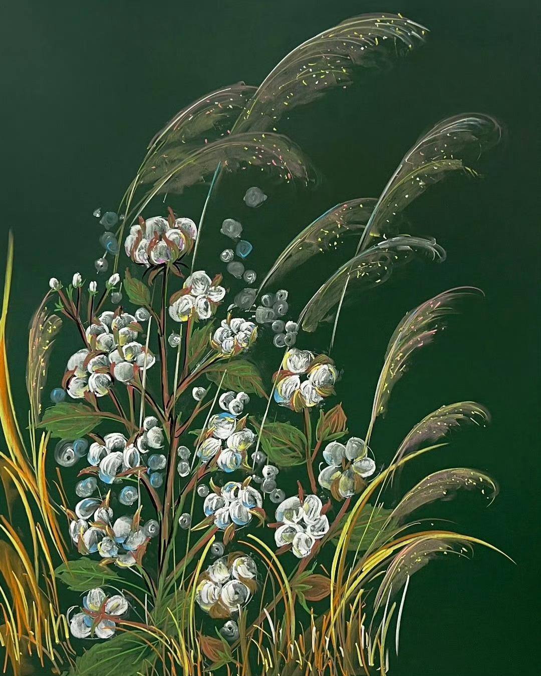 不敢相信这些花花草草竟然是粉笔画出来的！