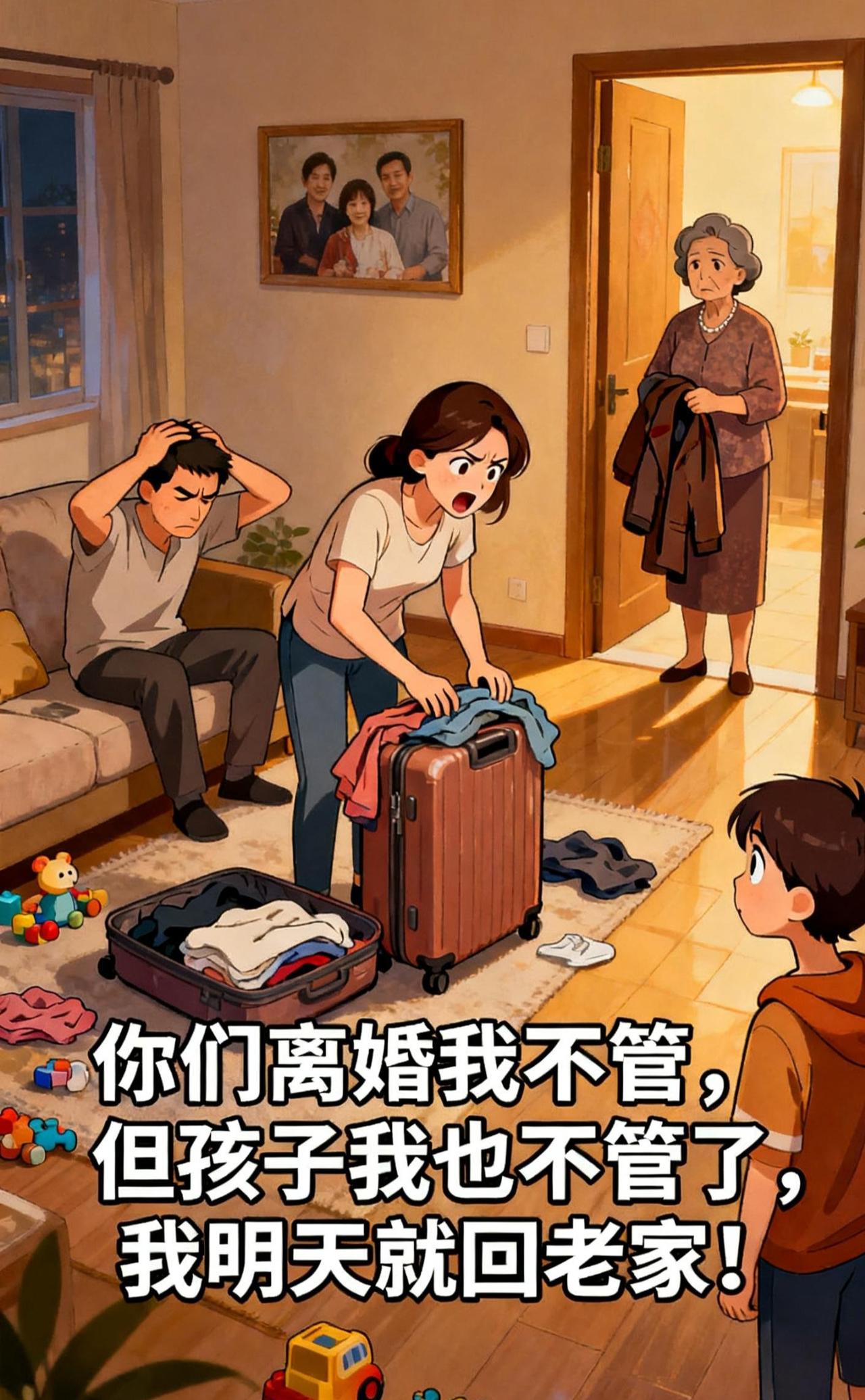 儿媳嫌婆婆带娃不精细，跟老公吵到要离婚，婆婆知道后居然不劝和，反而主动帮儿媳收拾