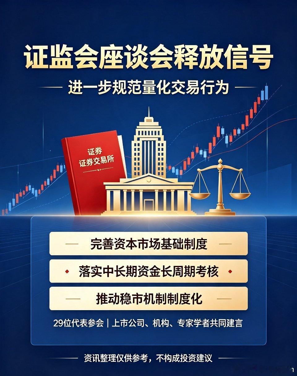 【证监会座谈会释放信号进一步规范量化交易行为】证监会密集座谈会传递重要信号！多方