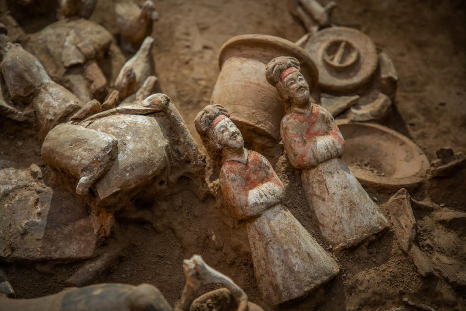 魏晋考古陕西西安长乐坡西墓地十六国墓M140现场照片