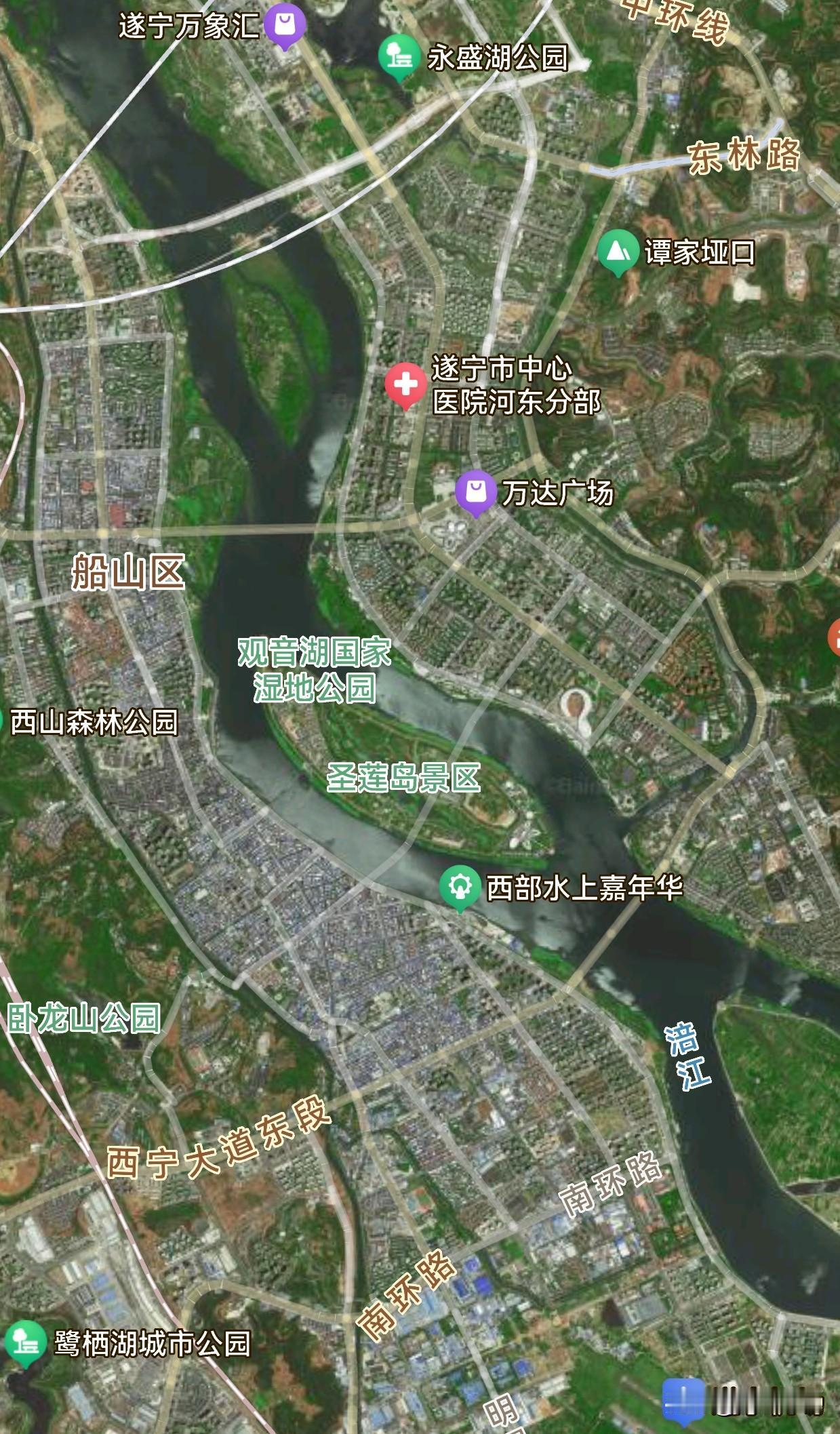 寻寻觅觅，终于发现了这座合意的川东小城——遂宁。它其实不小，好歹是个地级市。但也