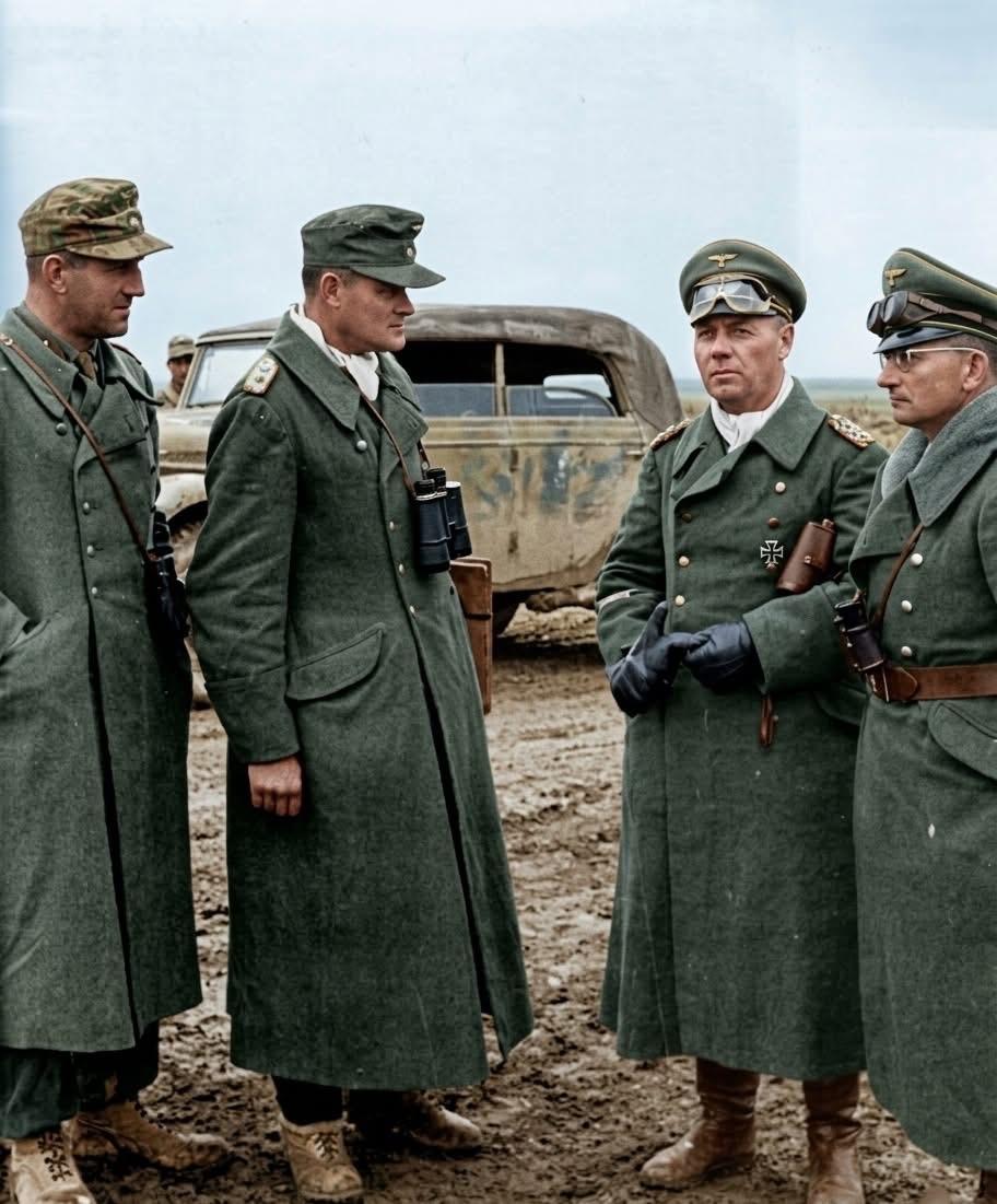 北非战场上的隆美尔，照片后期修复明显有纰漏，其相貌都变得不像了！老照片