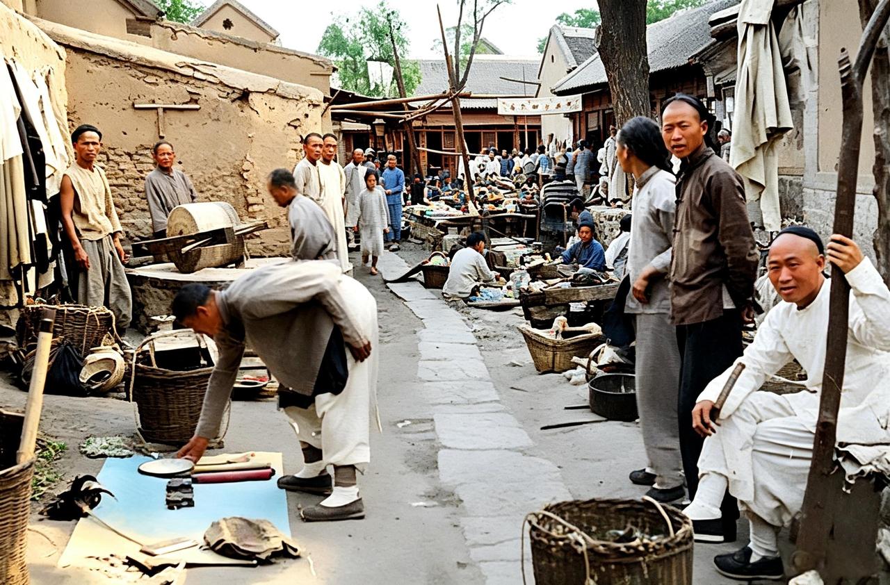这是晚清济南布政司街上热闹的景象。此街北头正对山东承宣布政使司衙门，北侧紧邻山东