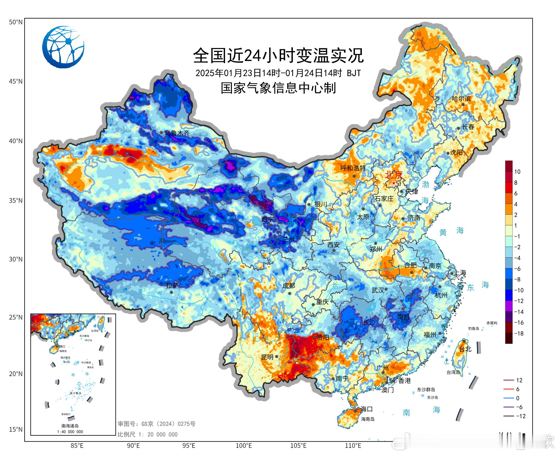 【降温】今天寒潮影响的区域主要在西北，核心降温区在甘肃河西走廊，肃南降16.3℃