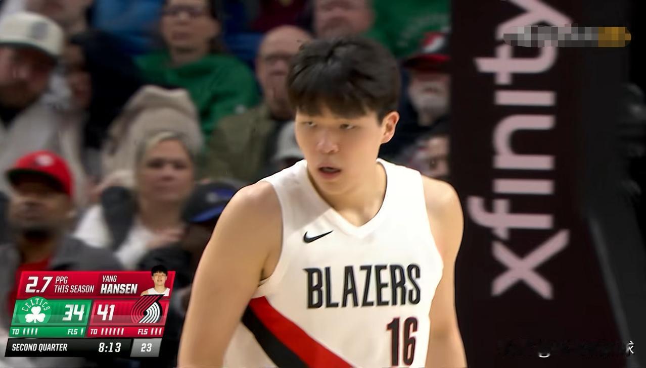 开拓者新秀杨瀚森真是太不敢出手了！在今天开拓者主场以114：108击败凯尔特人的