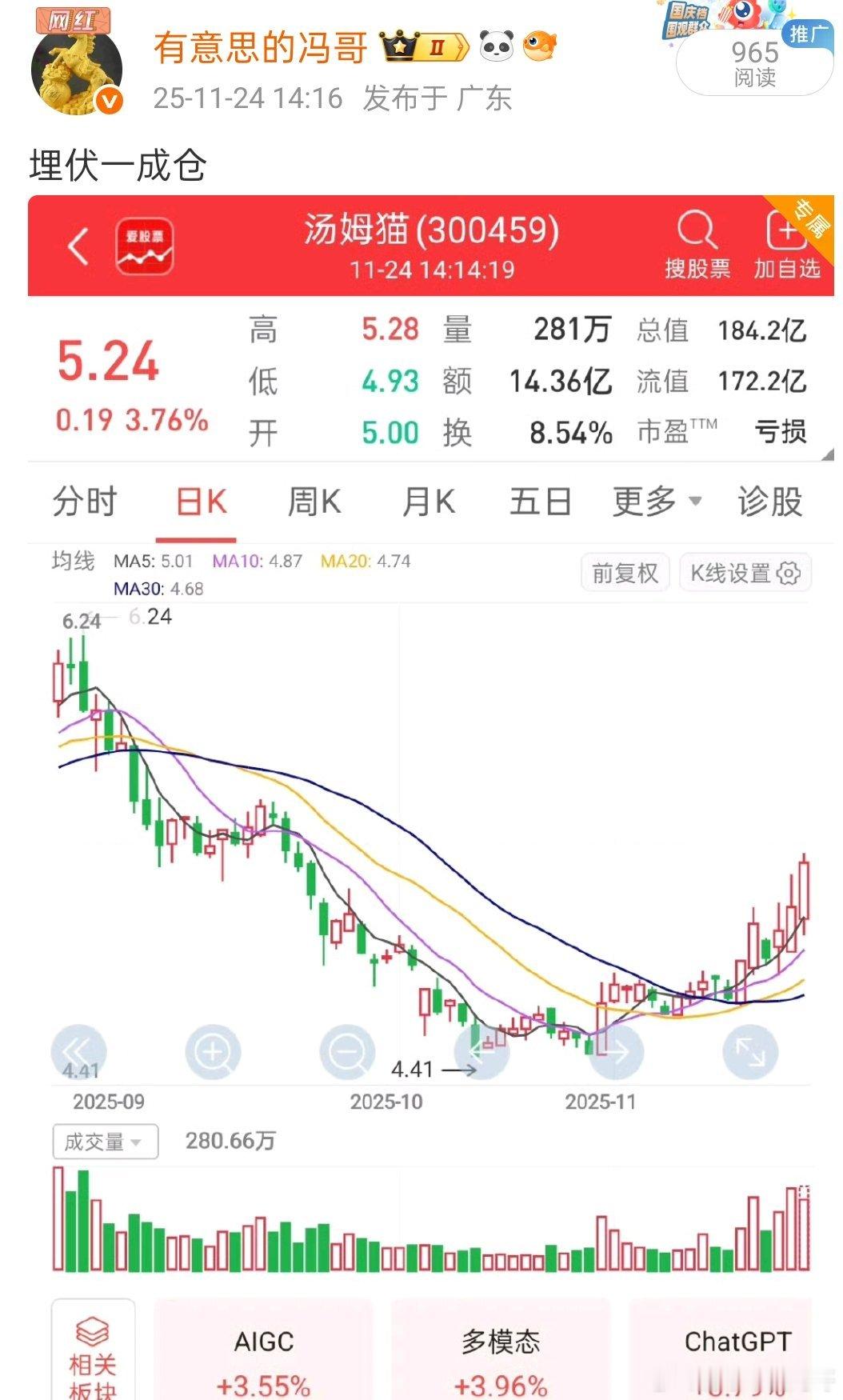 看图说话，昨天狙击的汤姆猫一根穿云箭直接起飞了，给不给力大家一目了然阿，爽歪歪反