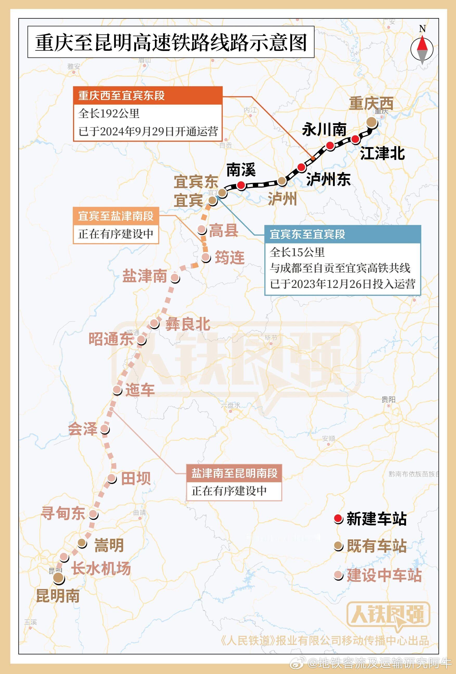 【渝昆高铁渝昆高铁宜宾至盐津南段开始铺轨】2026年5月8日10时许，在四川省