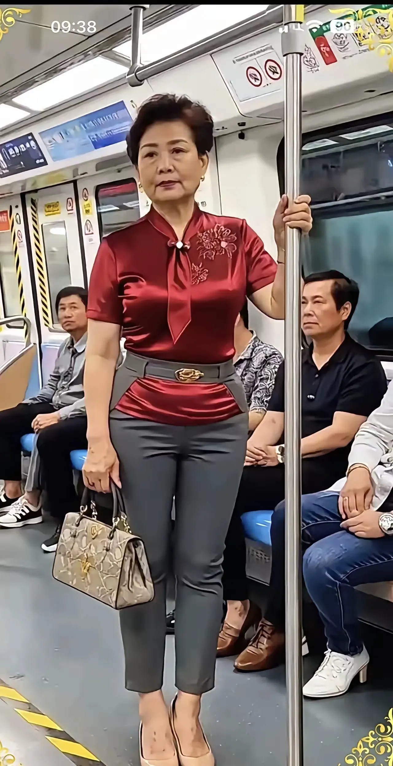 地铁上瞧见的现在的老太太一个比一个时尚啊