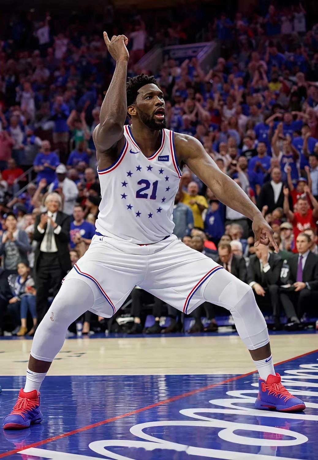 恩比德咋退化这么严重？24赛季，场均34.7分11篮板5.6助攻，投篮命中率53