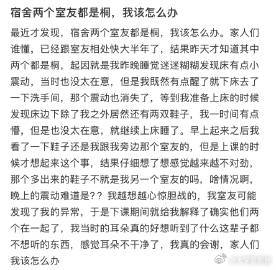 宿舍两个室友都是桐，我该怎么办​​​​