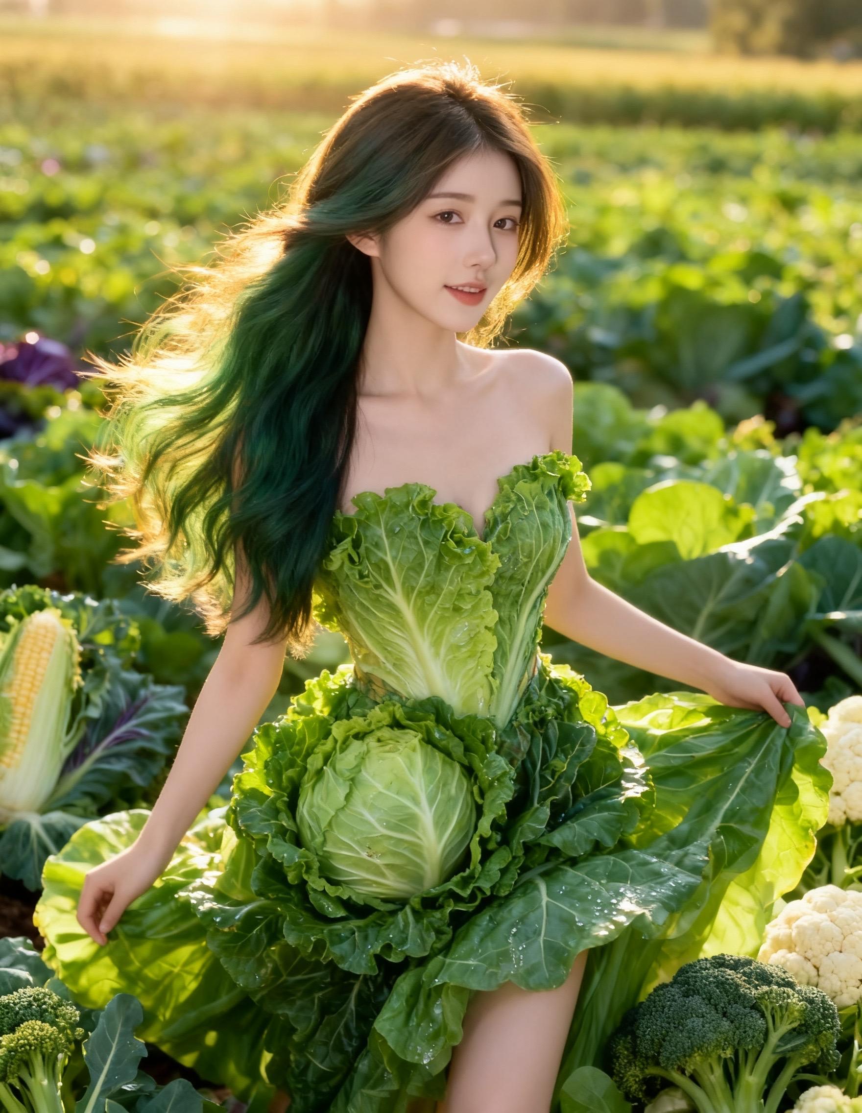 蔬菜礼服写真绿色 好白菜都让猪给拱了 万圣节