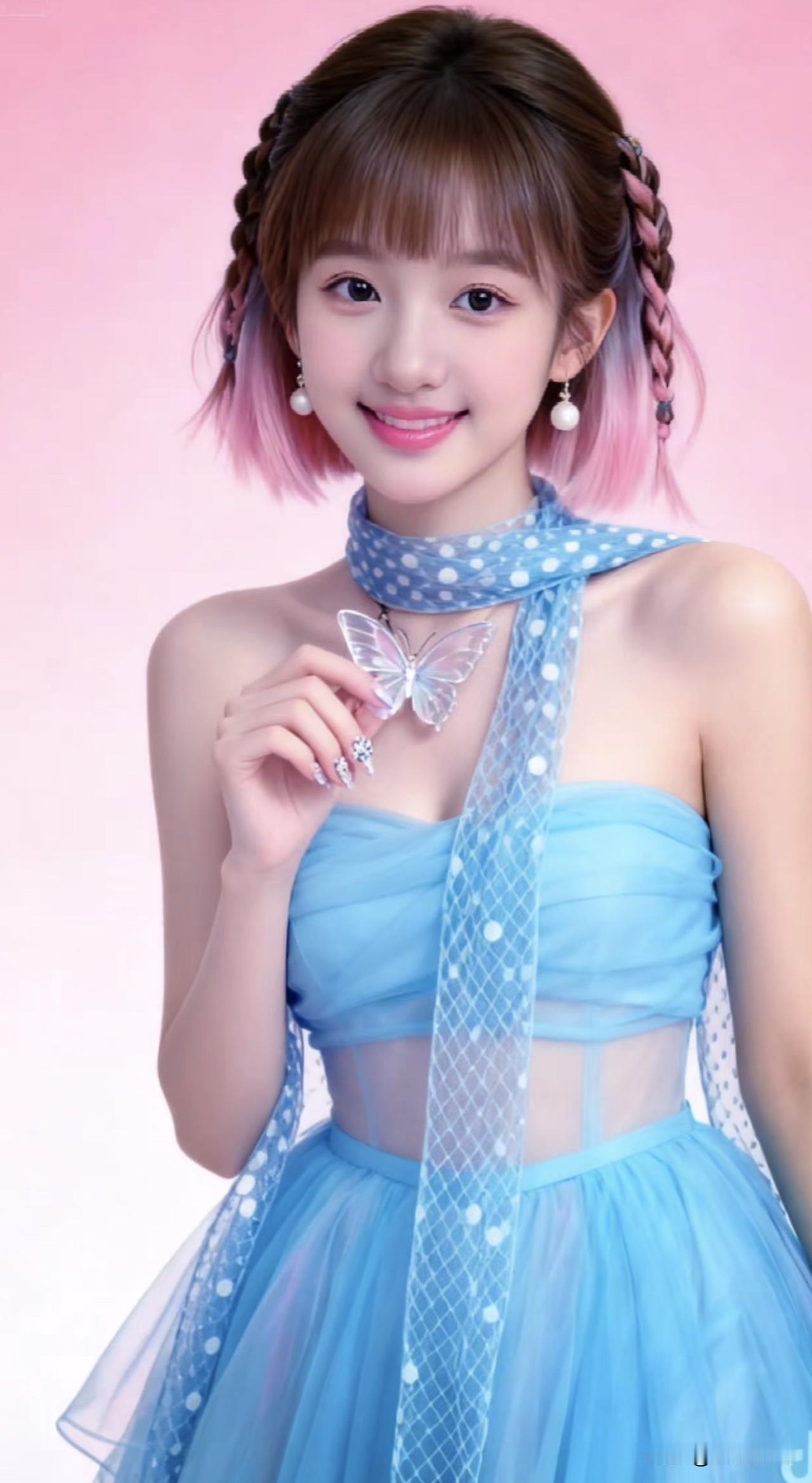 粉黛含笑，蓝裙飘逸。紫花裙摇曳生姿花间粉黛花间粉黛粉黛古风照粉黛古风照