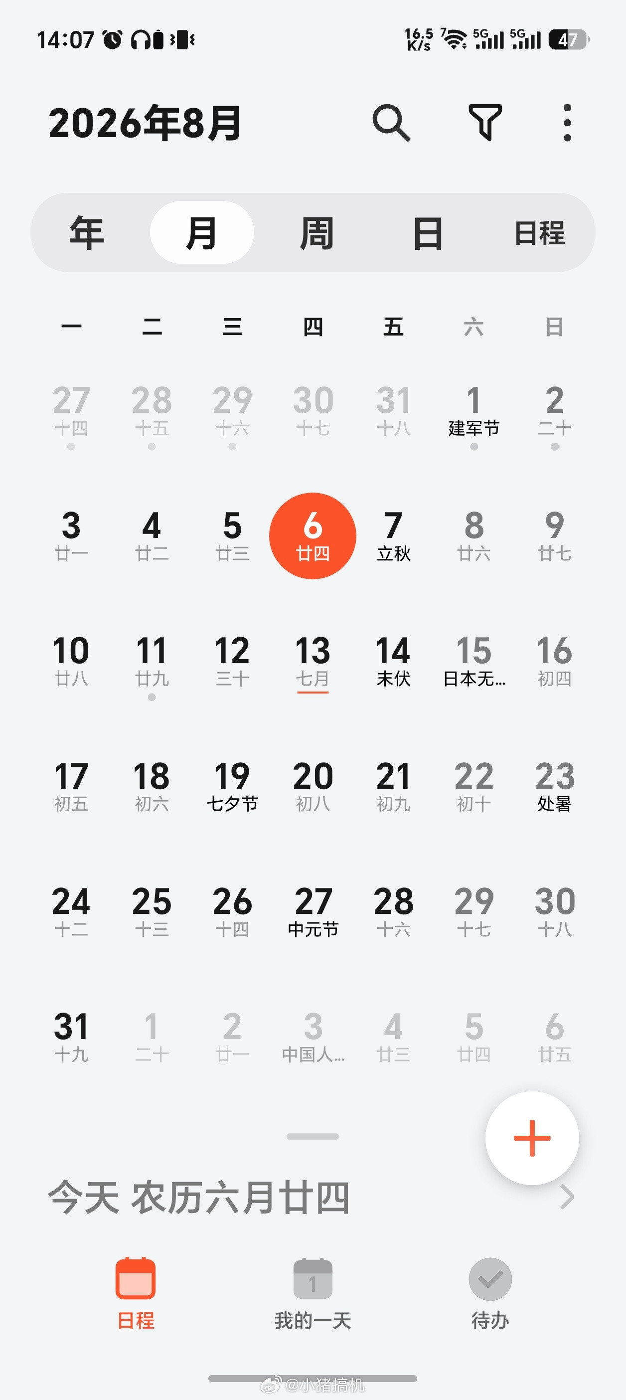 感觉全东北都在等7号我还在奇怪8月7号是什么日子呢，原来立秋了，时间过得真快呀，