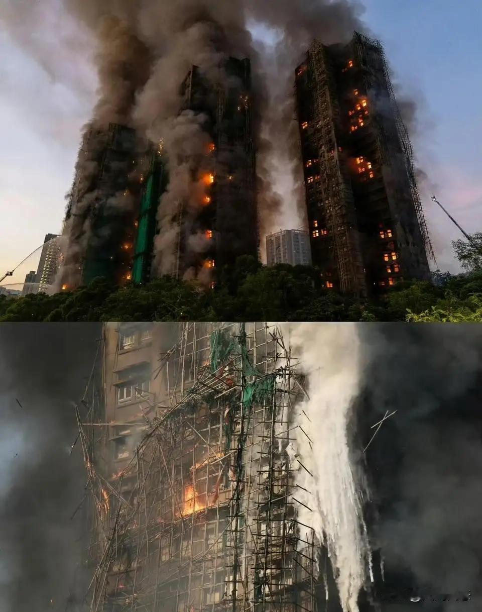 都说香港寸土寸金，真的是名不虚传啊！烧着的五栋楼里面住了一万人左右！一栋楼32层