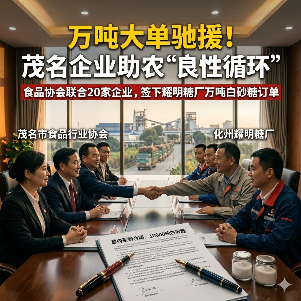 我们看到的不仅是茂名糖厂忙碌的生产线，更是中国企业在关键时刻挺身而出的责任与温情