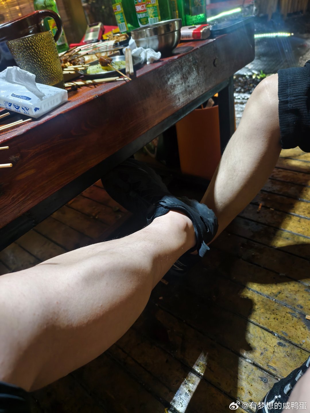 跑步的腿和不跑步的腿还是有点效果。