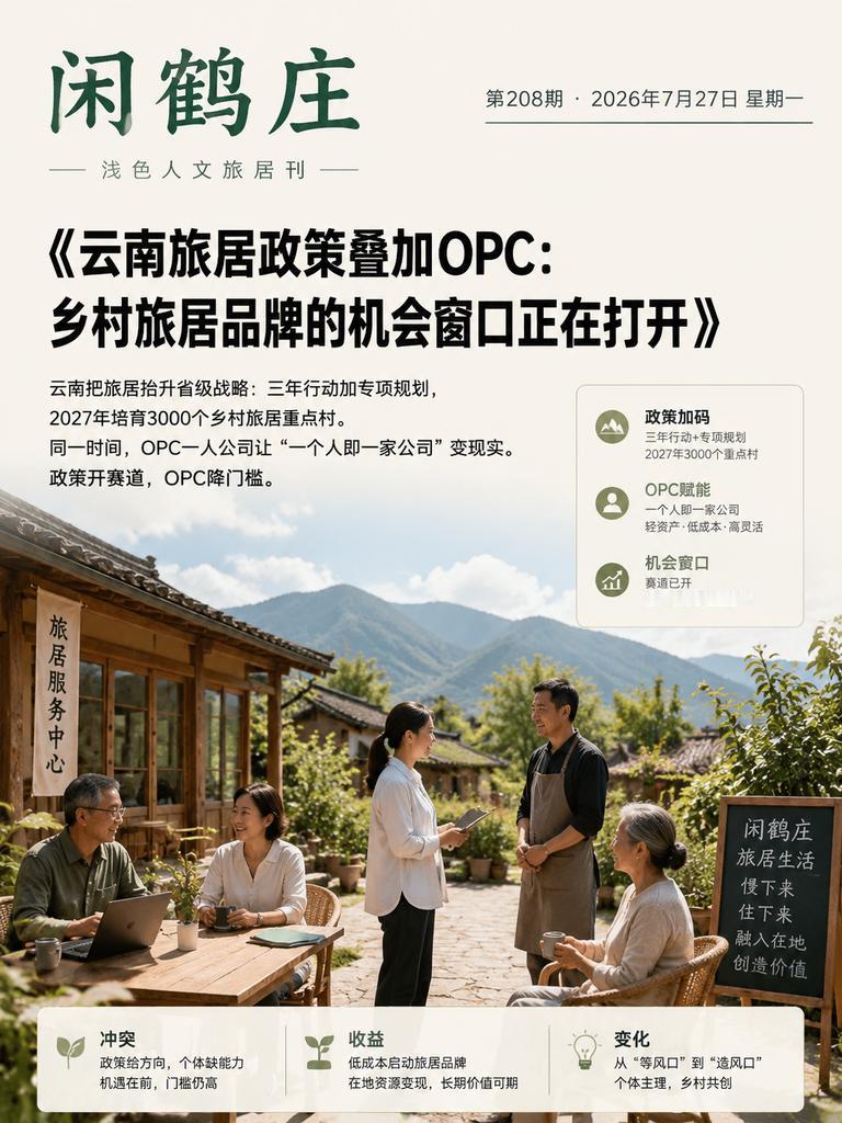 云南把旅居抬升省级战略：三年行动加专项规划，2027年培育3000个乡村旅居重点