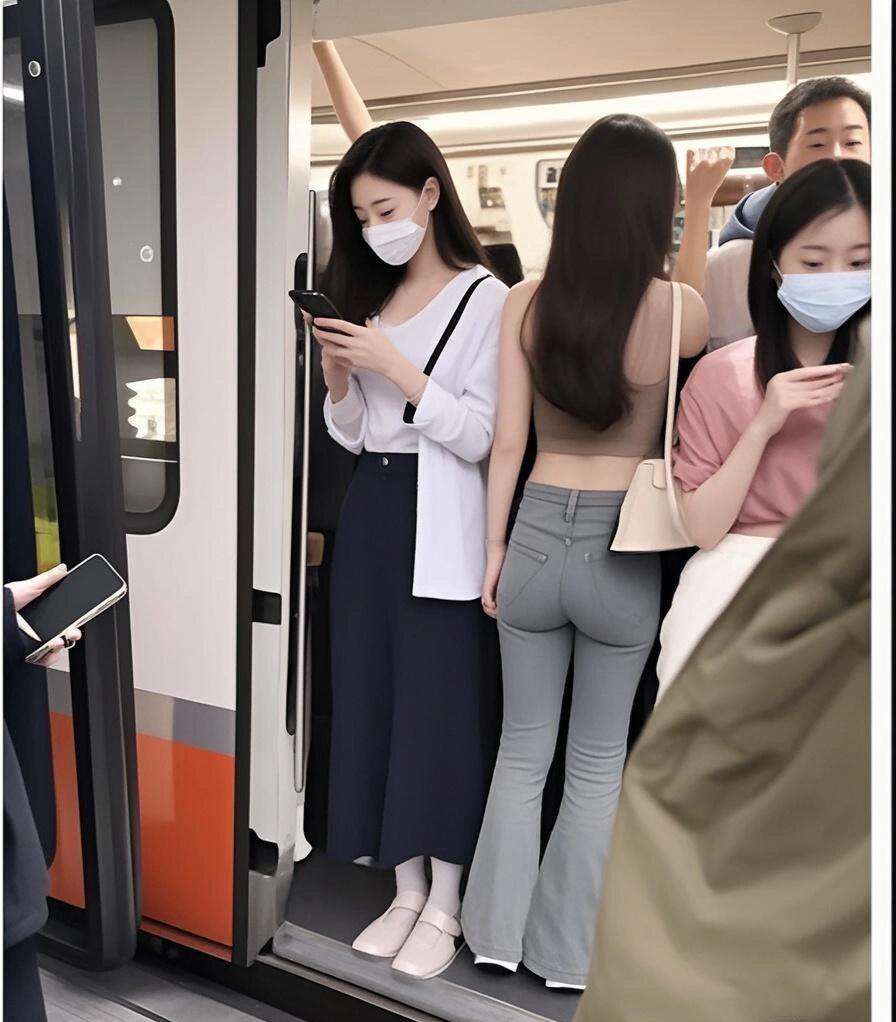 下班高峰期的地铁，太堵了。