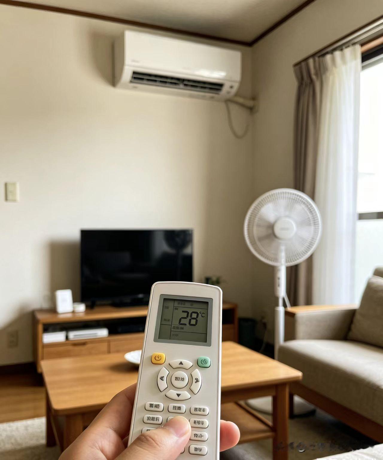 明明家家户户空调常年锁定26度全网统一认定，这是最省电的温度我和邻居户型相仿