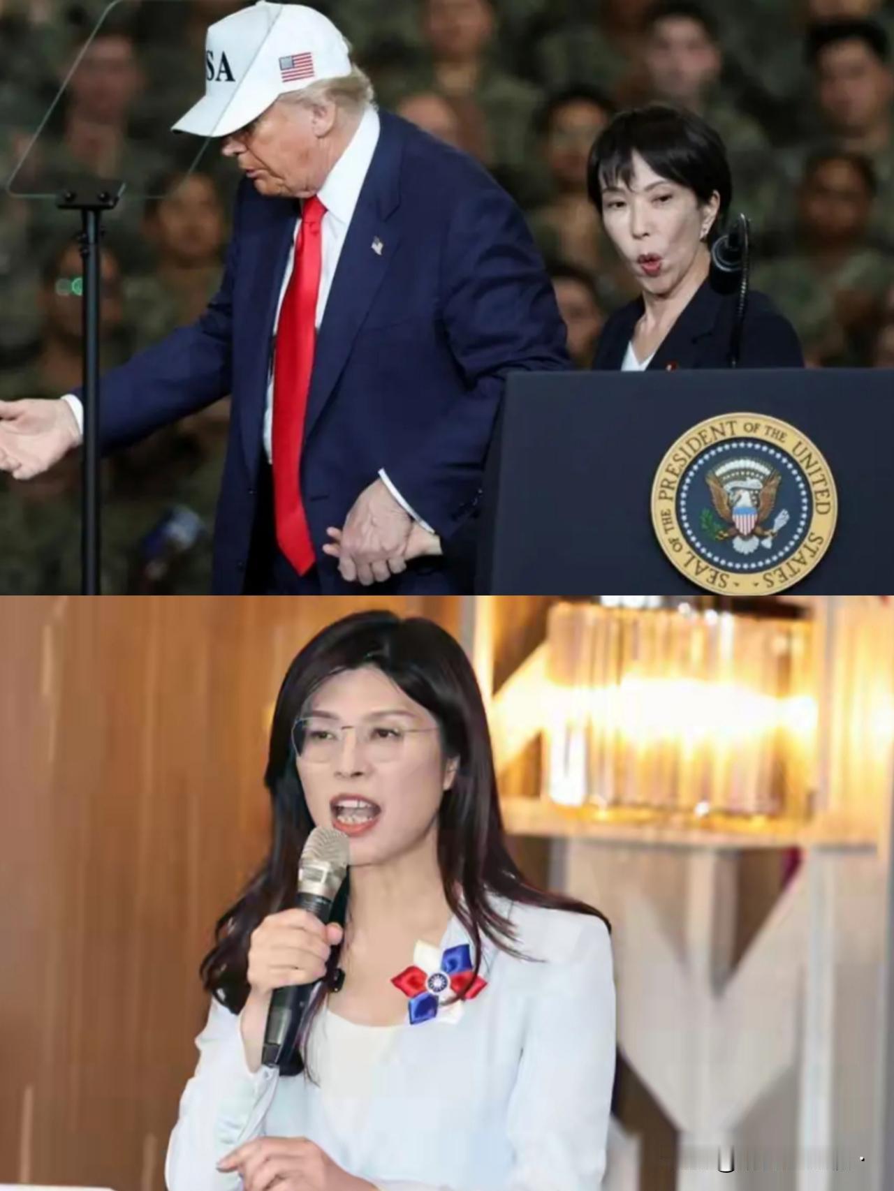 高市苗:台湾有事，日本有事，日本有事，美国有事。郑丽文:台湾无事，日本无事，