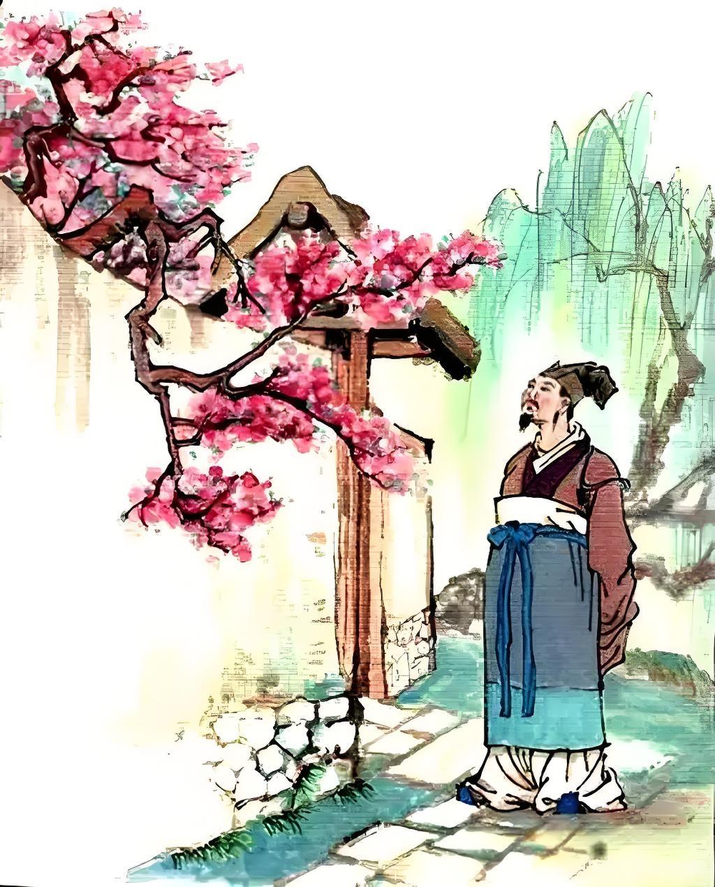 红杏有意探出墙皆因院里太凄凉花容叶茂无人赏～～～？上联：风拂千柳绿；