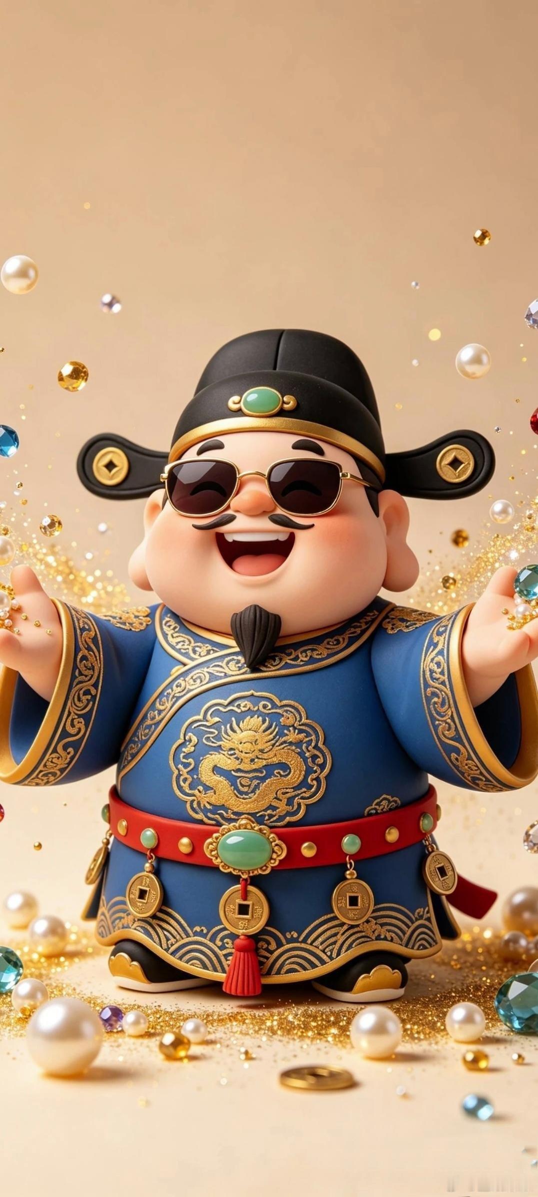 今日大吉·财神驾到～财到福到顺风顺水顺意壁纸！接财喽💰💰