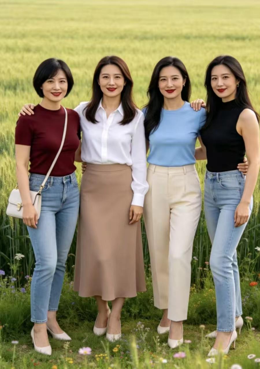 四块玉·乡聚麦陇青，春风媚，故里相逢话旧时。当年负笈离乡去，各有家，为人