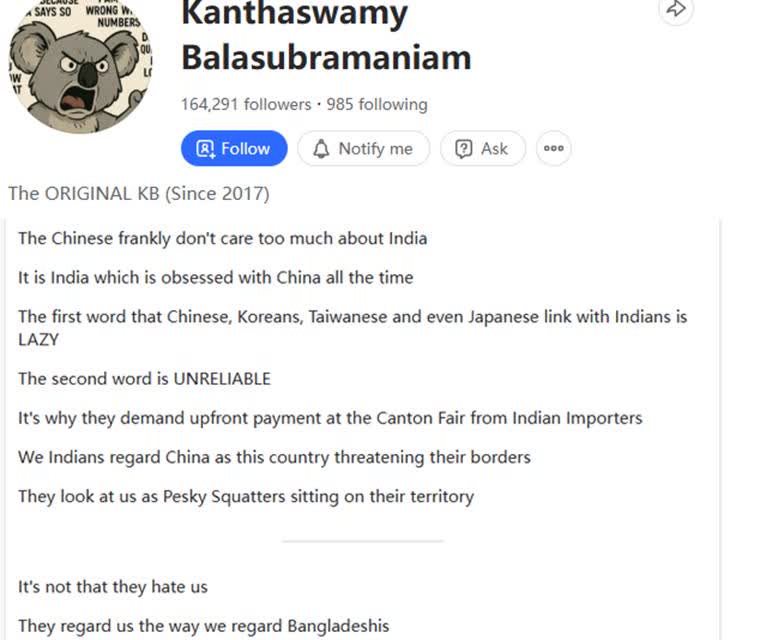 一个印度人的自白：坦白说，东亚人（中、日、韩）对印度人的第一印象是“懒惰”，第二