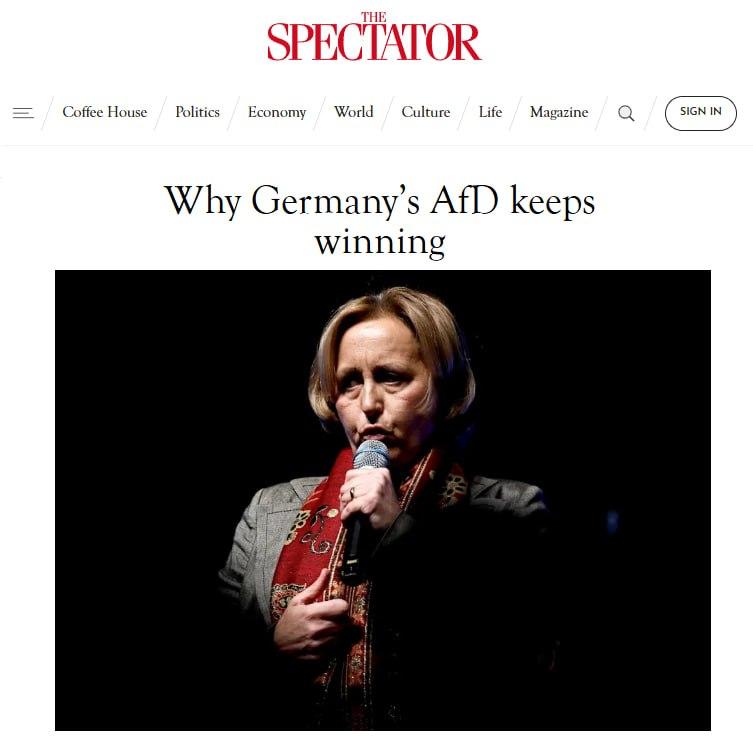 据英国《旁观者》报道，德国选择党（AfD）在东部州选连战连捷：萨克森‑安哈尔特得
