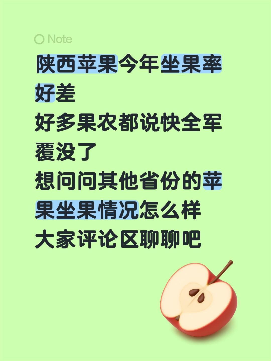 陕西苹果今年坐果率好差好多果农都说快全军覆没了想问问其他省份的苹果坐果情况怎