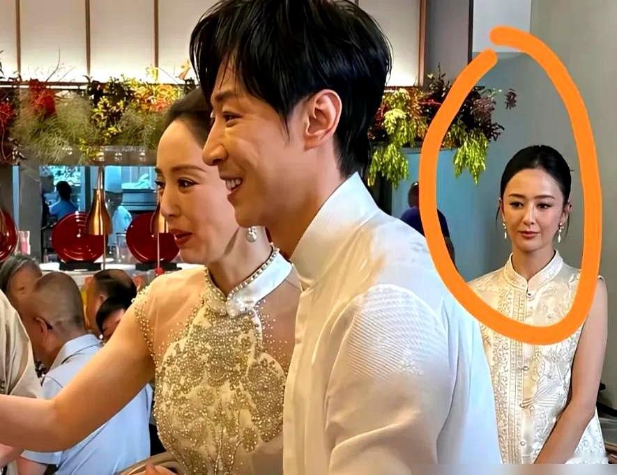 闺蜜大婚，伴娘端着酒杯当众黑脸，满眼都是戏？佟丽娅在董璇婚礼上这个发呆的瞬间，被网友硬生生抠成不看好