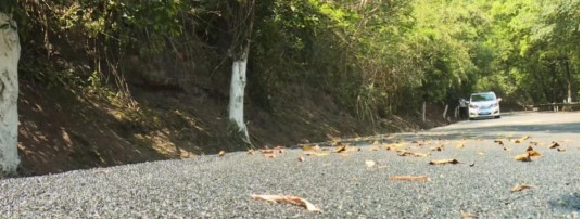 记者驱车沿着这条公路一路前行，发现部分路面确实存在破损情况，有的裂缝纵横交错、有