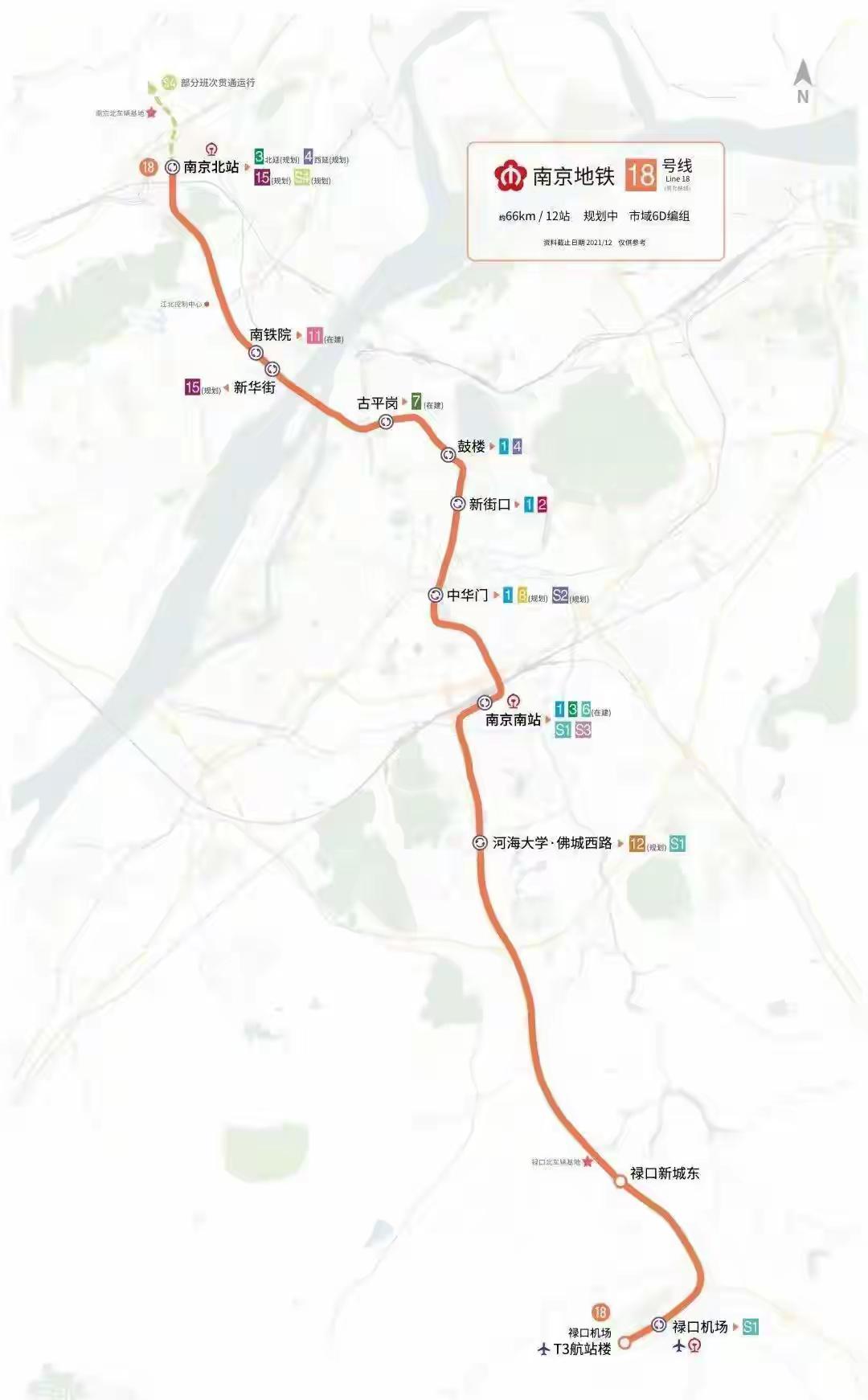 南京地铁18号线南京地铁18号线是南京市规划中的一条南北向市域快线，设计时速