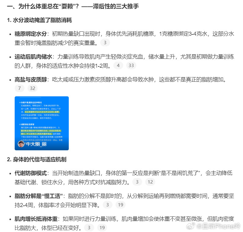 发现减肥真的有滞后性自从看了减肥门诊，三个多月瘦了20多斤，对这事太有心得了。